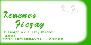 kemenes ficzay business card